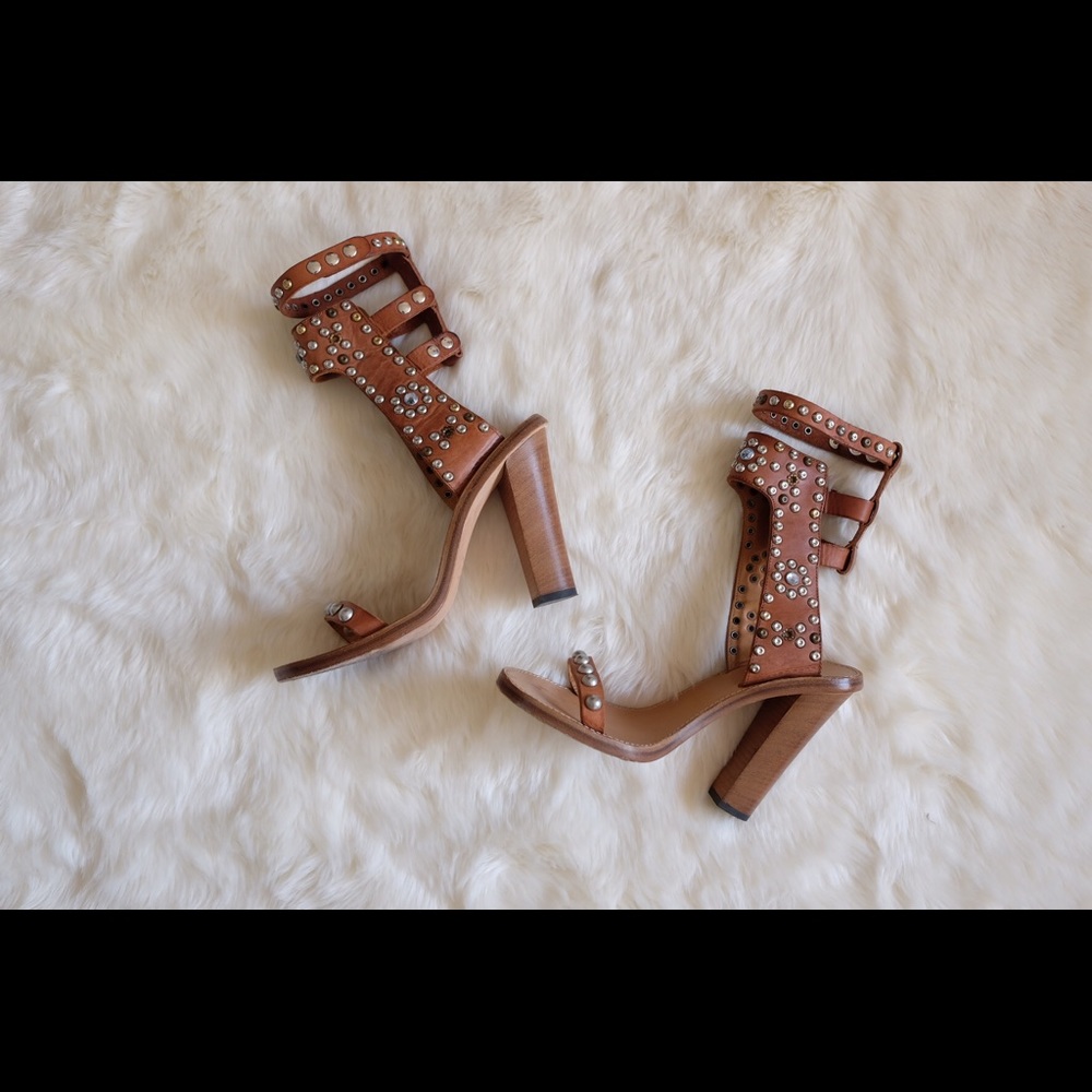Isabel Marant Cognac Elvis Jewel Heels 40/8.5-9